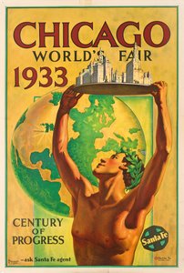 Cartaz publicitário da Feira Mundial de 1933 em Chicago de Hernando Villa