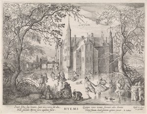 Actividades no gelo antes do Castelo de Zuylen