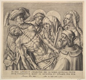 Carregando o Corpo de Cristo, 1586. de Hieronymous Wierix