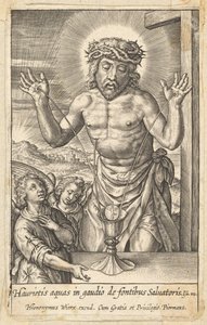 O Sangue do Redentor Venerado por Dois Anjos, antes de 1619. de Hieronymous Wierix