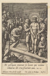 A Preparação da Cruz, antes de 1619. de Hieronymous Wierix