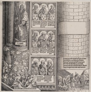 Maximiliano como Arquiteto, com Estátua de São Leopoldo e Bustos de Ances de Maximiliano..., 15171518.