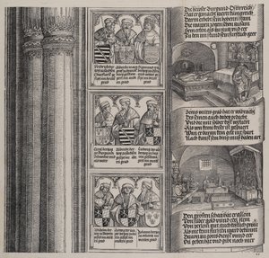 O Túmulo Erguido por Maximiliano para Seu Pai, e O Tesouro Imperial, com Retratos de..., 1515.