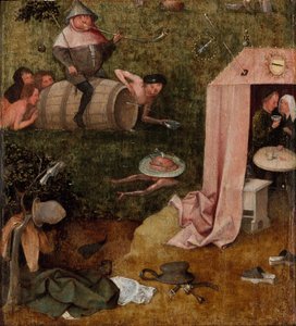 Uma alegoria de intemperança, c.1495-1500 (óleo no painel) de Hieronymus Bosch