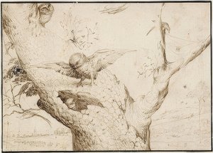 Eulennest. Um 1505-10 de Hieronymus Bosch