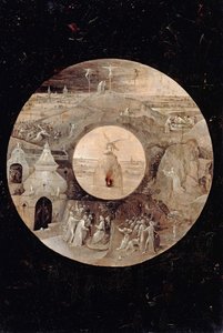 São João Evangelista no lado reverso de Patmos. A paixão de Cristo, c. 1505 de Hieronymus Bosch