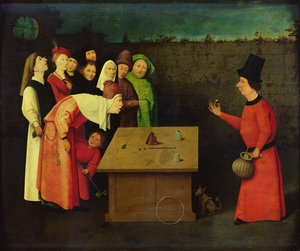 O Conjuror (óleo no painel) (pré-restauração) de Hieronymus Bosch