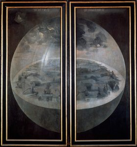A Criação do Mundo, portas fechadas do tríptico O Jardim das Delícias Terrenas, c1500 de Hieronymus Bosch