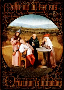 A Extração da Pedra da Loucura (Corte da Pedra ou Cura da Loucura) - Pintura de Hieronymus Bosch