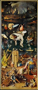 O Jardim das Delícias, tríptico, painel direito ... (pintura sobre madeira) de Hieronymus Bosch