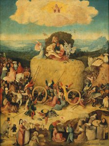 O painel central do Haywain Triptych, c. 1516 de Hieronymus Bosch