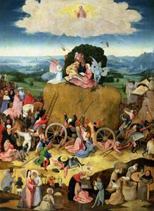 O Haywain: painel central do tríptico, c.1500 de Hieronymus Bosch