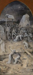 A tentação de Santo António. Tríptico, ao contrário: A Captura de Cristo, 1500-1501. de Hieronymus Bosch
