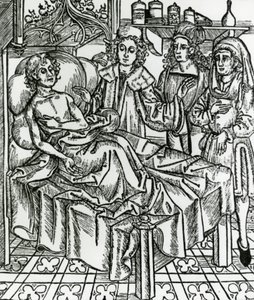 Médicos que examinam o leproso de Hieronymus Brunschwig