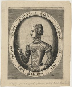 Isabela, terceira esposa de Filipe II de Espanha de Hieronymus Cock