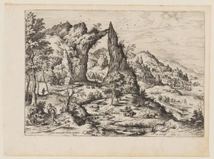 Juda e Tamar, de Paisagens com cenas bíblicas e mitológicas de Hieronymus Cock