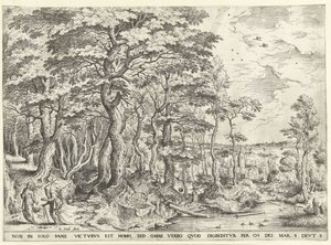 Paisagem com a tentação de Cristo de Hieronymus Cock
