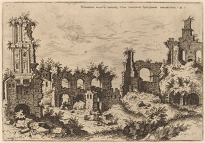 Ruínas no Palatino com o Septizonium de Hieronymus Cock