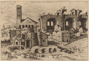 O Templo de Augusto e Faustina, o Templo de Divus Romulus e a Basílica de Constantino de Hieronymus Cock