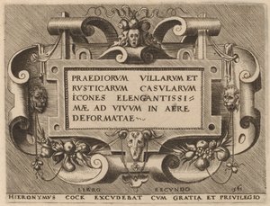 Página de título para "Compras de Villas" de Hieronymus Cock