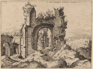 Vista das Termas de Caracalla de Hieronymus Cock