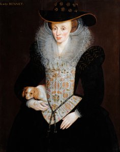 Retrato de Lady Bennet, c.1590 (óleo no painel) de Hieronymus Custodis