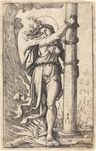 Fortitude de Hieronymus Hopfer after Marcantonio Raimondi