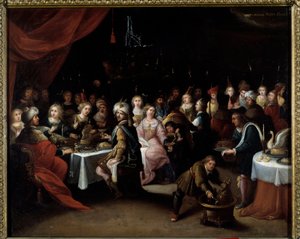 O casamento de Pintura de Caná por Hieronimus (Hieronymus ou Jerome) Franck (1578-1628) Século XVII Toulouse musee des Augustins