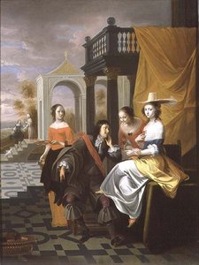 Um cavalheiro pagando tribunal, 1661 (painel)