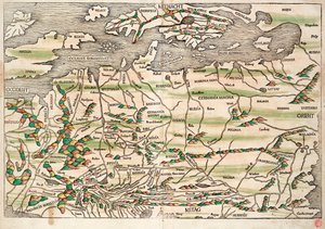 Mapa da Europa Central e Setentrional de Hieronymus Münzer