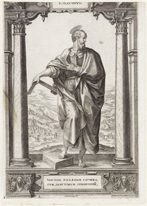 H. Mateus S. Mathevs (título no objeto) Cristo e os Doze Apóstolos e São Paulo (título da série) de Hieronymus Wierix