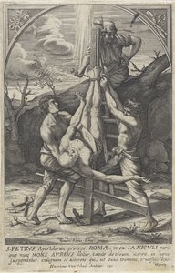 Crucificação de Pedro de Hieronymus Wierix