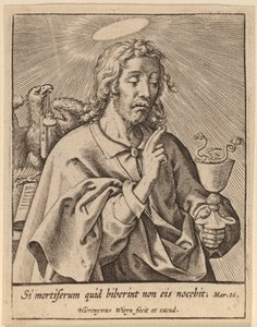 E se eles começarem a beber mortalmente... (São João Evangelista) de Hieronymus Wierix