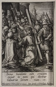 A Paixão: Cristo Carregando a Cruz de Hieronymus Wierix