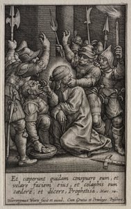 A Paixão: A zombaria de Cristo de Hieronymus Wierix