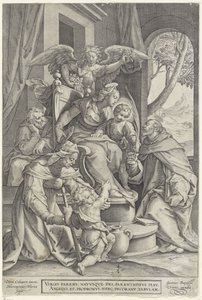 Sagrada Família com Isabel e João Batista, depois de Denys Calvaert, 1563 - antes de 1611 de Hieronymus or Jerome Wierix