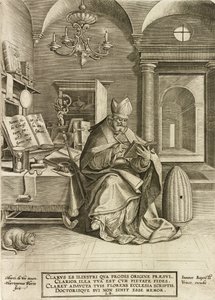 Santo Ambrósio, da série Os Quatro Pais da Igreja, pub. 1586