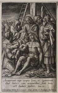 A paixão: deposição da cruz. de Hieronymus or Jerome Wierix