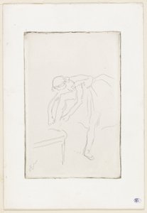 Bailarina a calçar o sapato de Hilaire Germain Edgar Degas