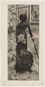 Mary Cassatt na Galeria de Pinturas do Louvre de Hilaire Germain Edgar Degas