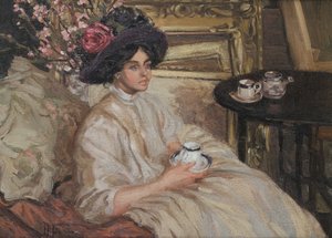 Chá da tarde, 1917. de Hilda Fearon
