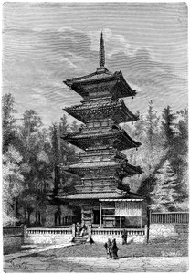 Templo budista, Nikko, Japão, 1895.