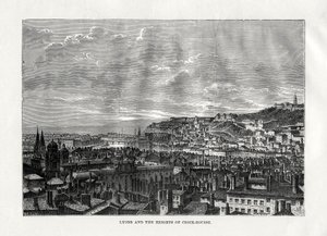 Lyon e as alturas de Croix-Rousse, França, 1879 de Hildibrand