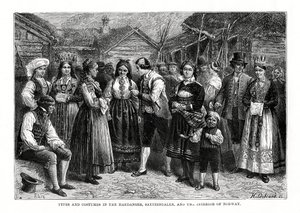 Tipos e figurinos na Noruega, 1879.