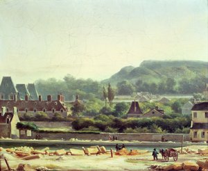 O Hopital Saint-Louis e o Buttes-Chaumont em 1830 de Hippolyte Adam