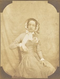 [Retrato de uma jovem mulher com um vestido axadrezado] de Hippolyte Bayard