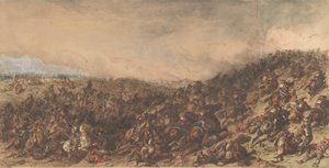 Cena de batalha Waterloo, 1815-66.