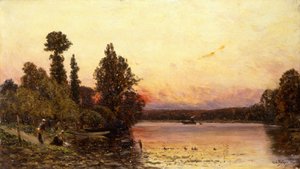 Pôr do sol, na beira do rio, 1904