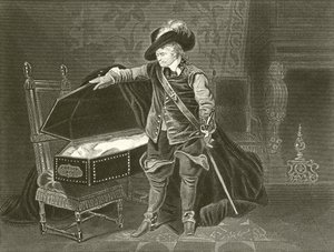 Cromwell vendo o cadáver de Charles I de Hippolyte Delaroche