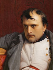 Napoleão I em Fontainebleau, 31 de março de 1814, detalhe do rosto, 1840